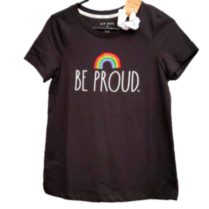 Rae Dunn Be Proud Rainbow Tee Shirt & Scrunchie